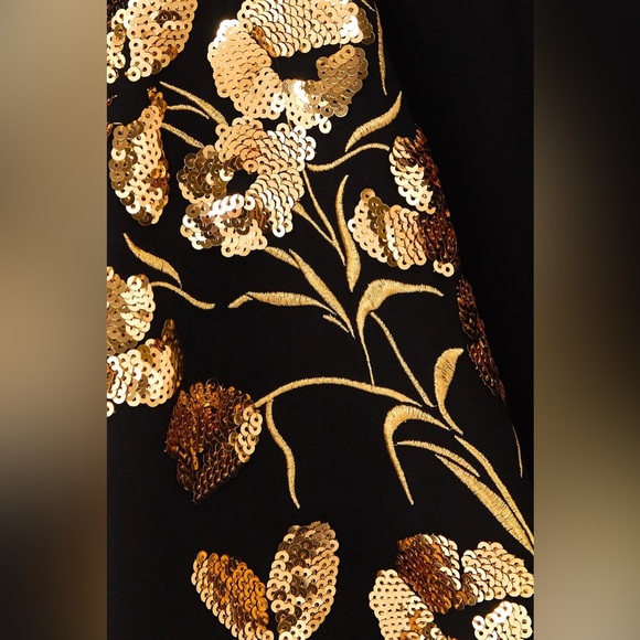 Tory Burch Embroidered Floral Wrap Dress - Black - Picture 4 of 8